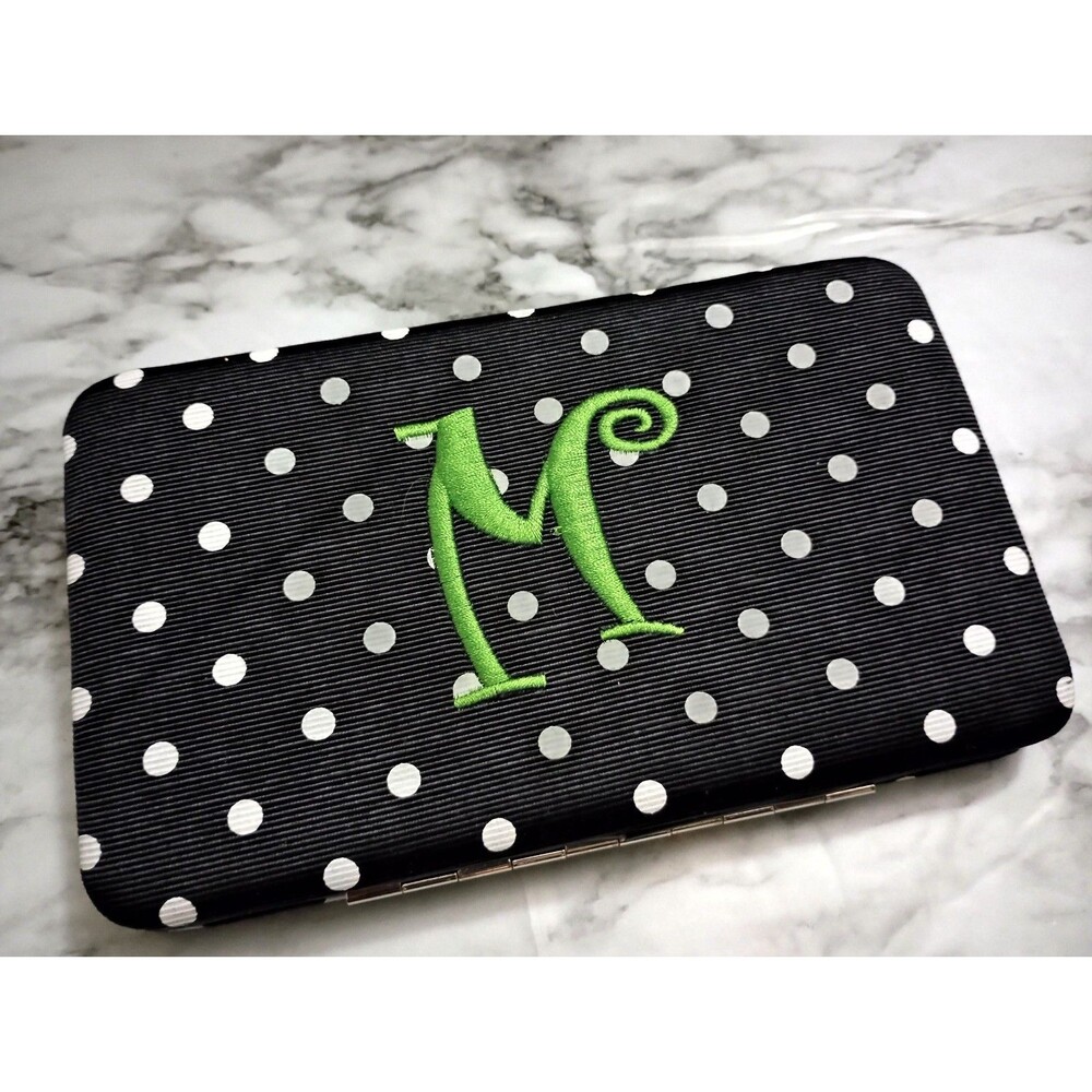 Monogram Wallet Black/White Polka Dot